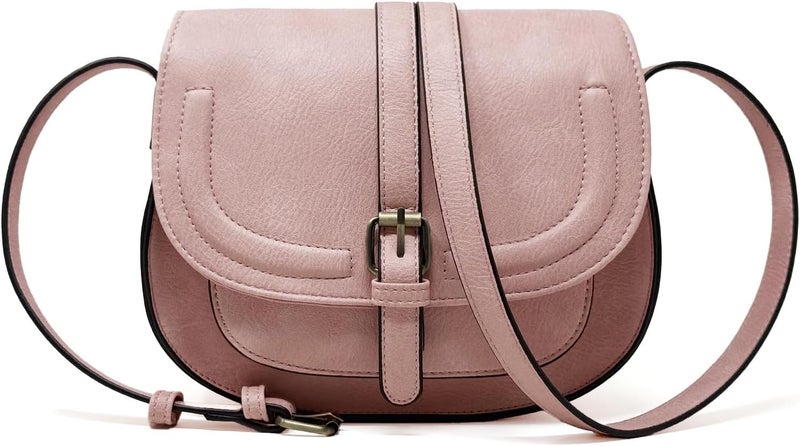 AFKOMST Crossbody Bags for Women,Small Saddle Purse and Boho Cross Body Handbags,Vegan Leather - Image 1
